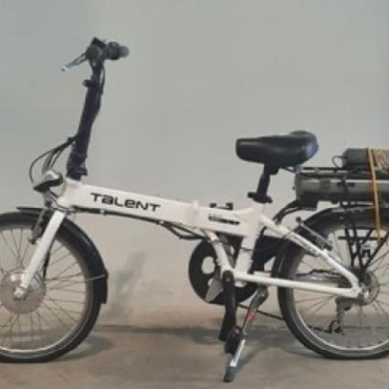 Talent e-foldecykel, hvid med batteri på bagagebærer (1 af 2 stk. stjålet)